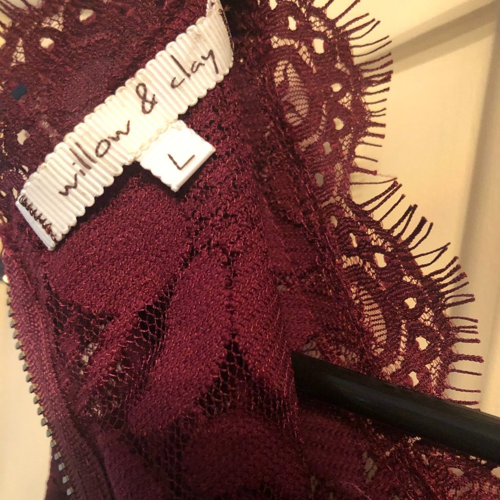 burgundy top